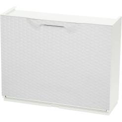 Scarpiera colore Bianco in Plastica, Effetto Rattan