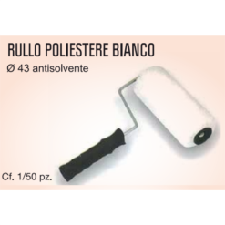 RULLO PER VERNICIATURA IN POLIESTERE BIANCO ANTISOLVENTE 20 E 25 CM