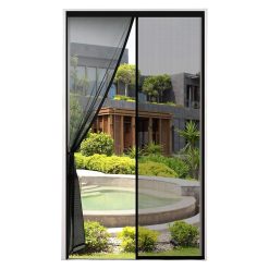 Zanzariera a Tenda magnetica per porte e balconi misura140X240 disponibile in vari colori: bianca, nera o grigio (antracite). 