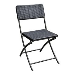 Sedia Pieghevole effetto Rattan Cilvani, realizzata in Resina con struttura in Acciaio