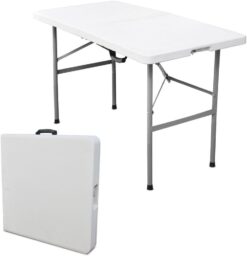 Tavolo Pieghevole in plastica HDPE 122x75 Rettangolare Cilvani