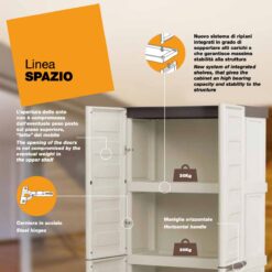 Armadio Resina Esterno Artplast Linea Spazio: basso o alto portascope e ripiani