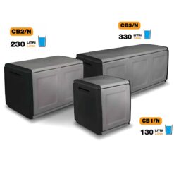 Baule da Esterno in Resina Contenitore Cube Grigio/Nero