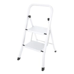 Scaletta 2 gradini in acciaio pieghevole antiscivolo bianca CILVANI Lucy – sicurezza, praticità e stabilità per ogni ambiente