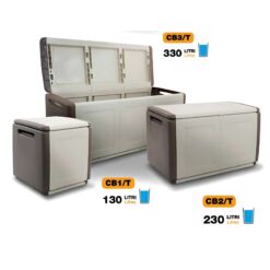 Baule da Esterno in Resina Contenitore Cube Tortora/Ecru – pratico, compatto e modulare